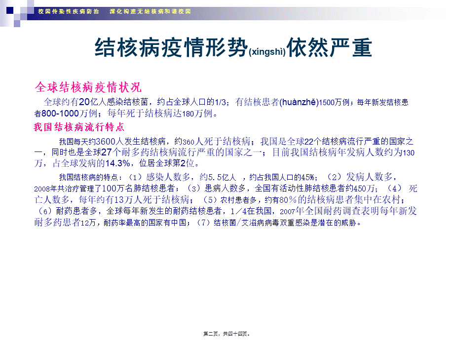 2022年医学专题—海口市第十四中学校园--构建无结核病和谐校园(1)(1).ppt_第2页