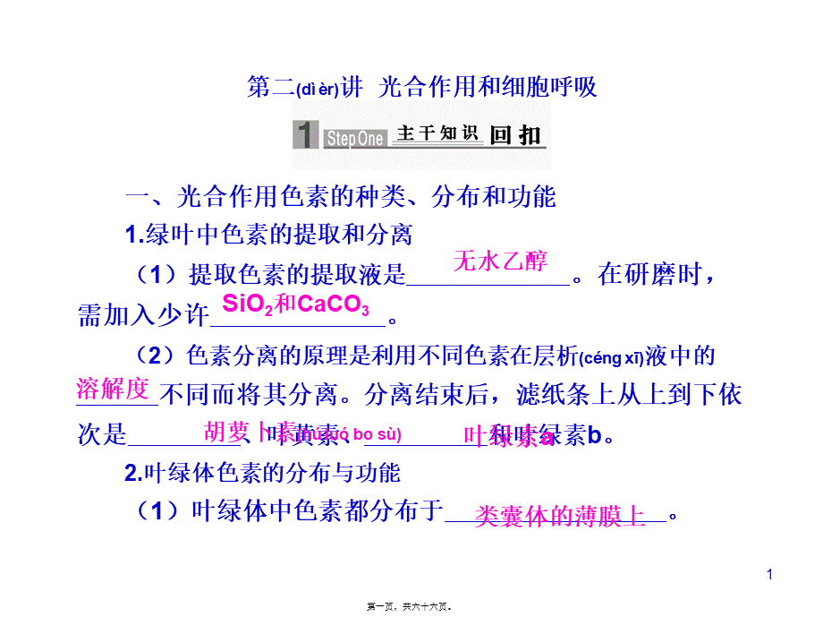 2022年医学专题—光合作用和细胞有氧呼吸以及无氧呼吸.ppt_第1页