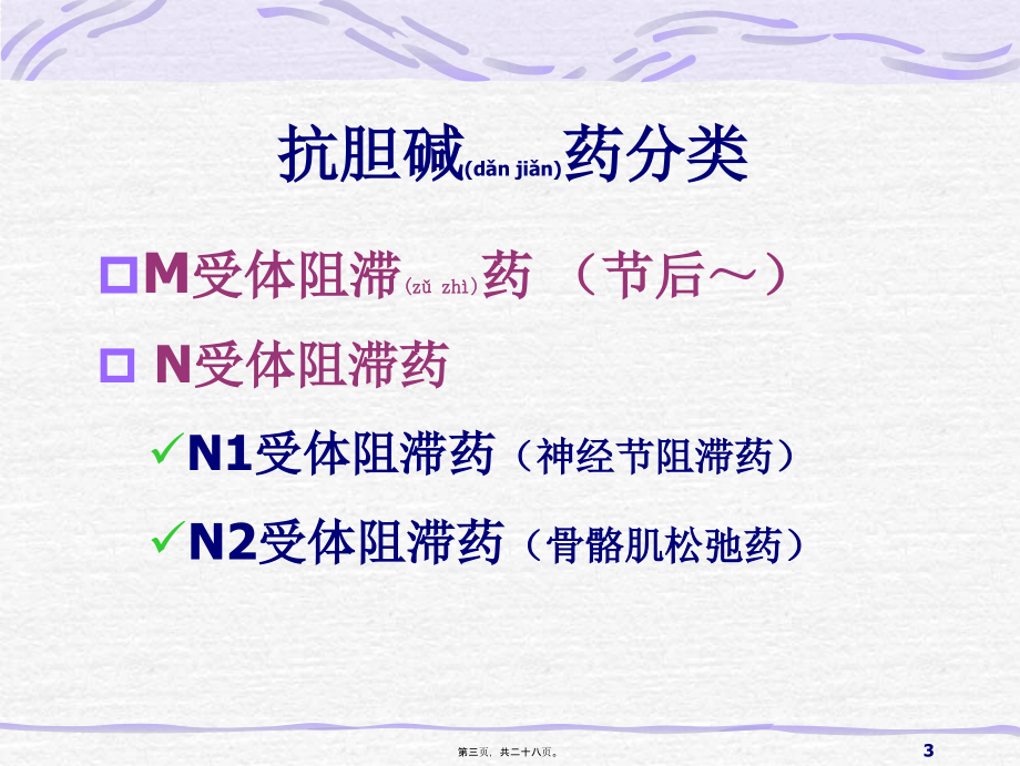 2022年医学专题—抗胆碱酯酶药抗胆碱药抗胆碱药分类.ppt_第3页