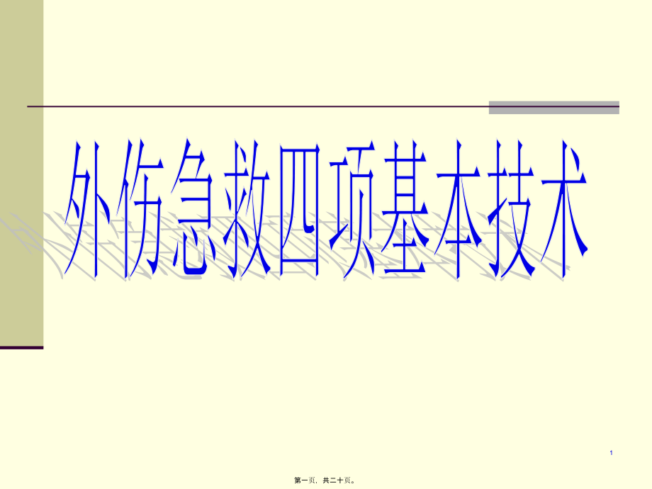 外伤急救四项基本知识..pptx_第1页