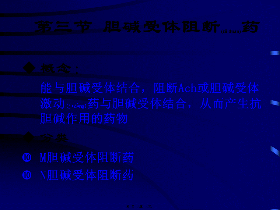 2022年医学专题—第3章M胆碱受体阻断药分析(1).ppt_第1页