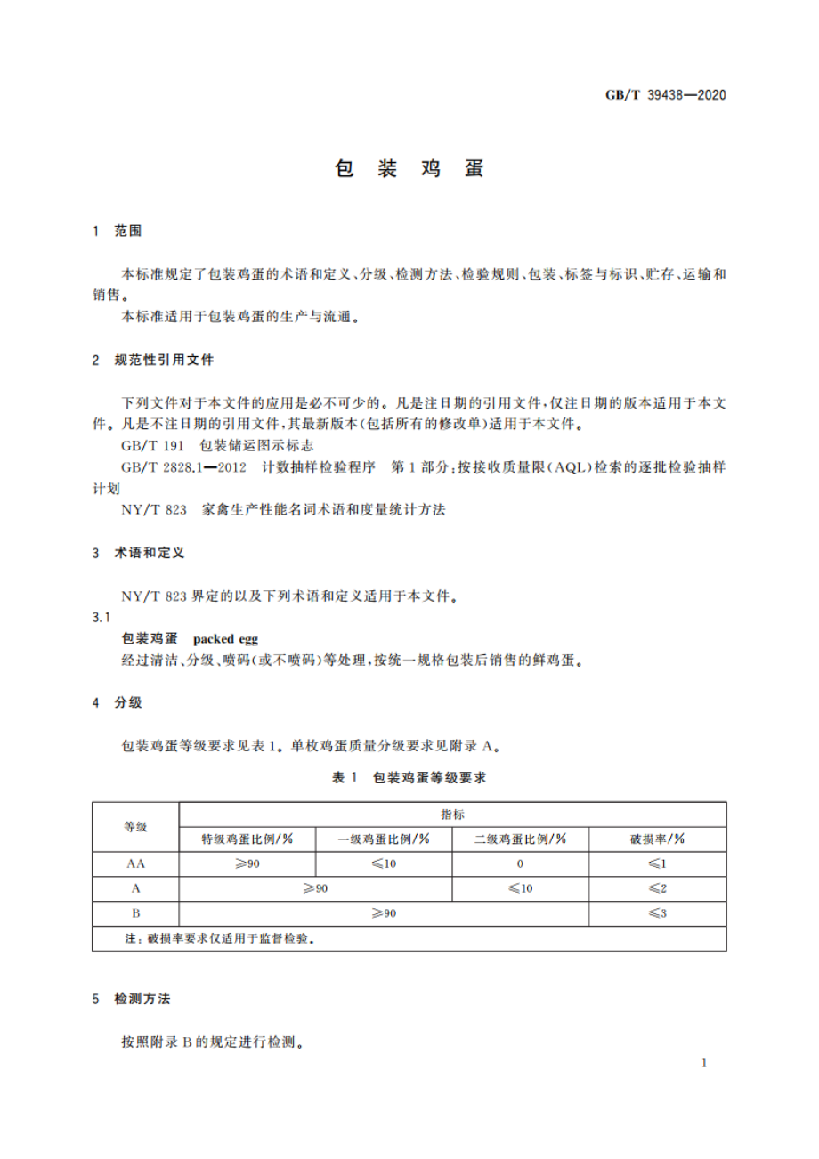 包装鸡蛋 GBT 39438-2020.pdf_第3页