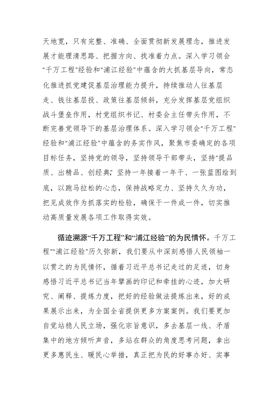 千万工程 “浦江经验”交流发言心得体会范文2篇.docx_第2页