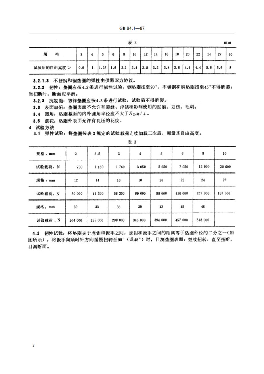 弹性垫圈技术条件 弹簧垫圈 GBT 94.1-1987.pdf_第3页