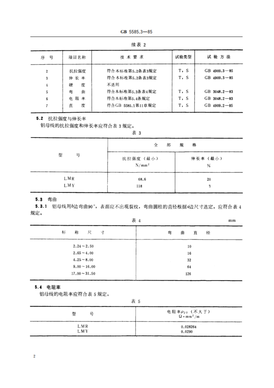 电工用铜、铝及其合金母线 第3 部分：铝母线 GB 5585.3-1985.pdf_第3页