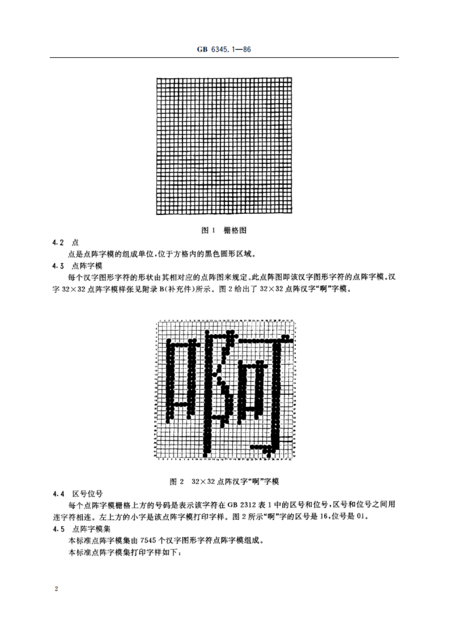 信息交换用汉字32×32点阵字模集 GB 6345.1-1986.pdf_第3页