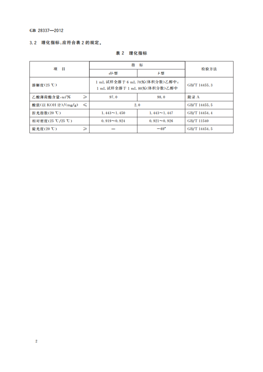 食品安全国家标准 食品添加剂 乙酸薄荷酯 GB 28337-2012.pdf_第3页