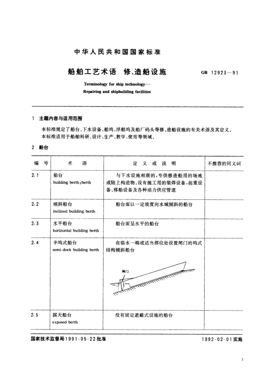 船舶工艺术语 修、造船设施 GBT 12923-1991.pdf_第2页