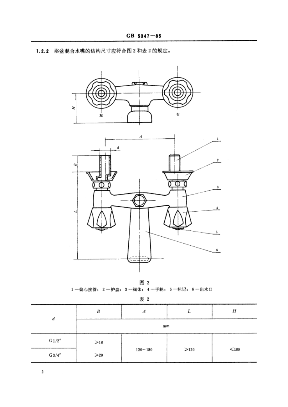 浴盆明装水嘴 GB 5347-1985.pdf_第3页