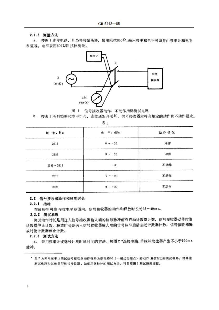 电话自动交换网带内单频脉冲线路信号技术指标测试方法 GBT 5442-1985.pdf_第3页