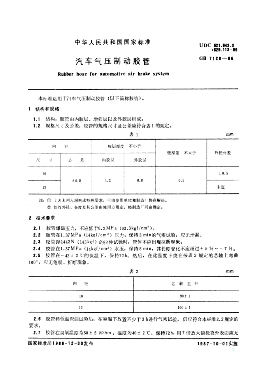 汽车气压制动胶管 GB 7128-1986.pdf_第2页