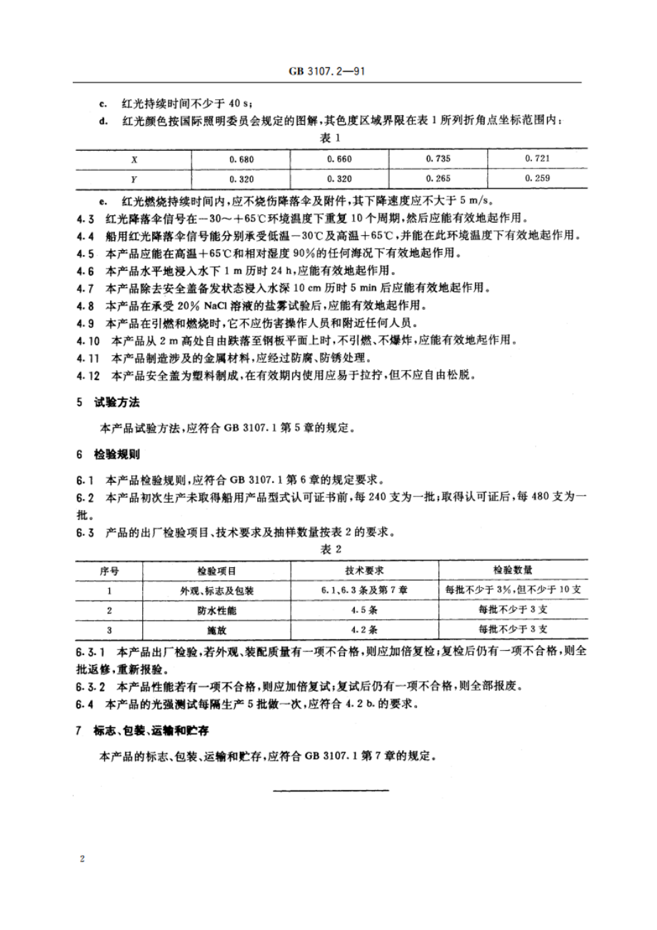 船用红光降落伞信号 GB 3107.2-1991.pdf_第3页