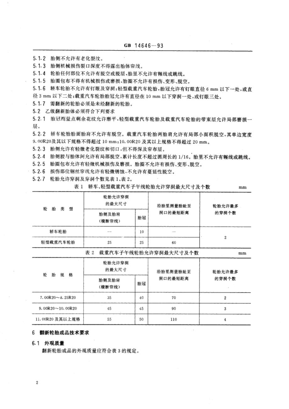 翻新和修补轮胎(子午线轮胎) GB 14646-1993.pdf_第3页