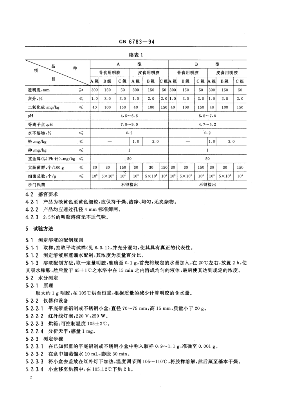 食品添加剂 明胶 GB 6783-1994.pdf_第3页