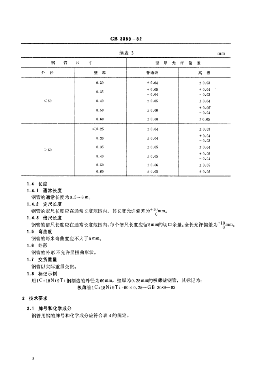 不锈耐酸钢极薄壁无缝钢管 GBT 3089-1982.pdf_第3页