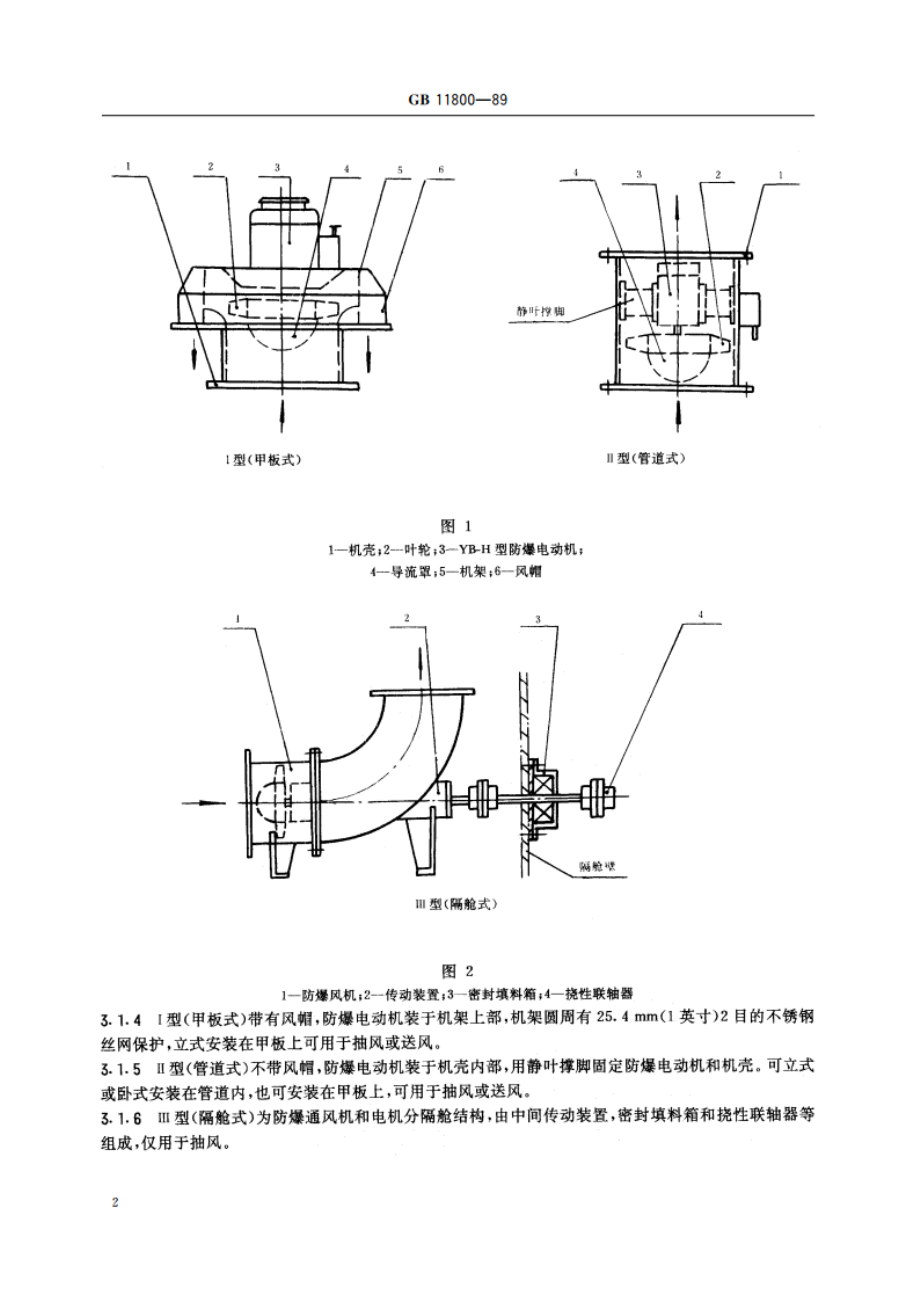 船用防爆轴流通风机 GB 11800-1989.pdf_第3页