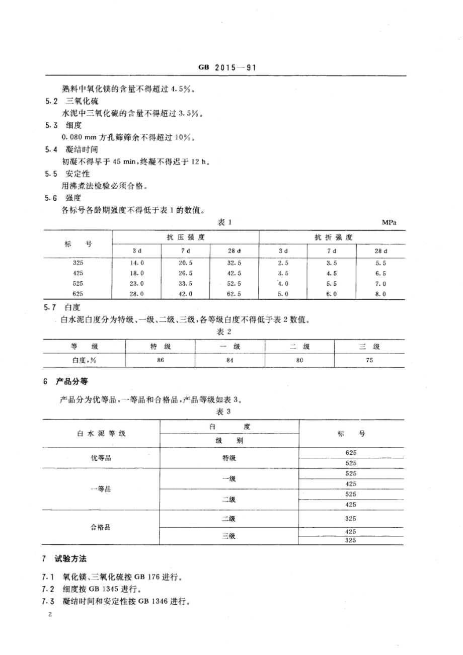 白色硅酸盐水泥 GBT 2015-1991.pdf_第3页