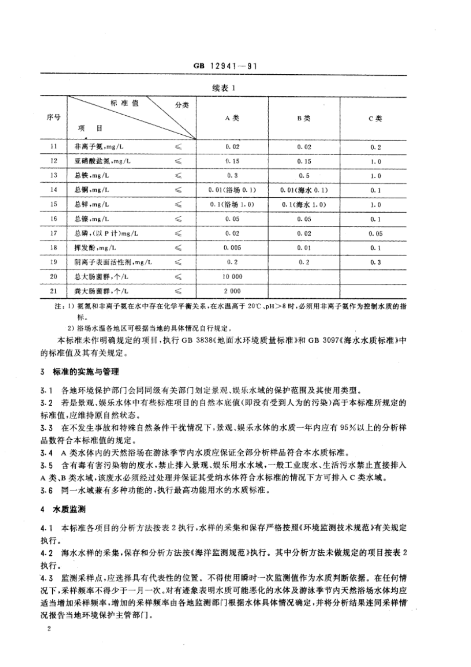 景观娱乐用水水质标准 GB 12941-1991.pdf_第3页