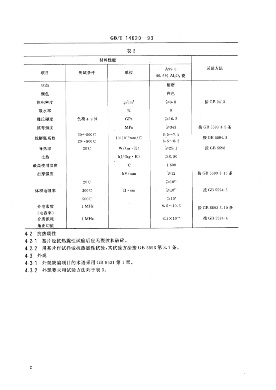 薄膜集成电路用氧化铝陶瓷基片 GBT 14620-1993.pdf_第3页