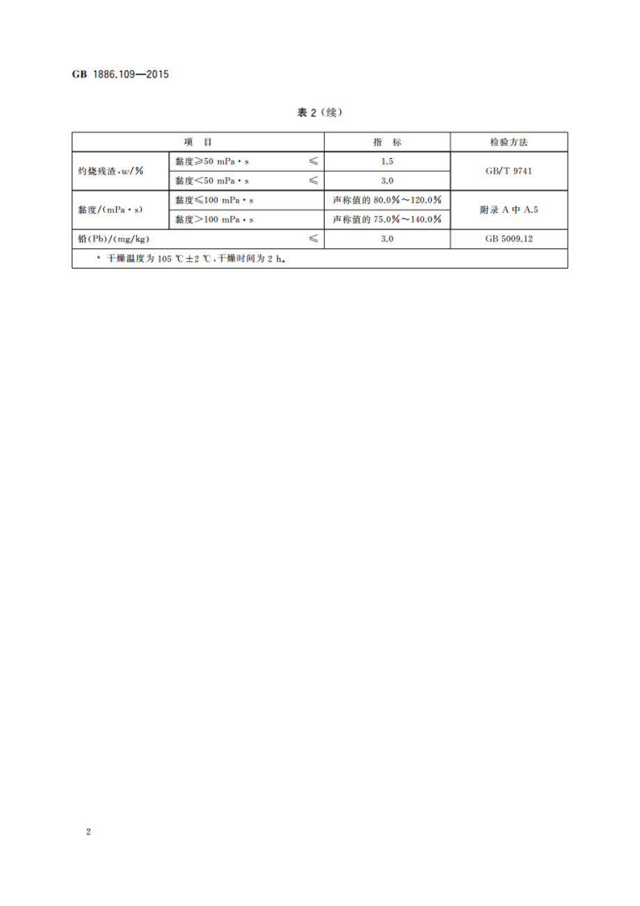 食品安全国家标准 食品添加剂 羟丙基甲基纤维素(HPMC) GB 1886.109-2015.pdf_第3页