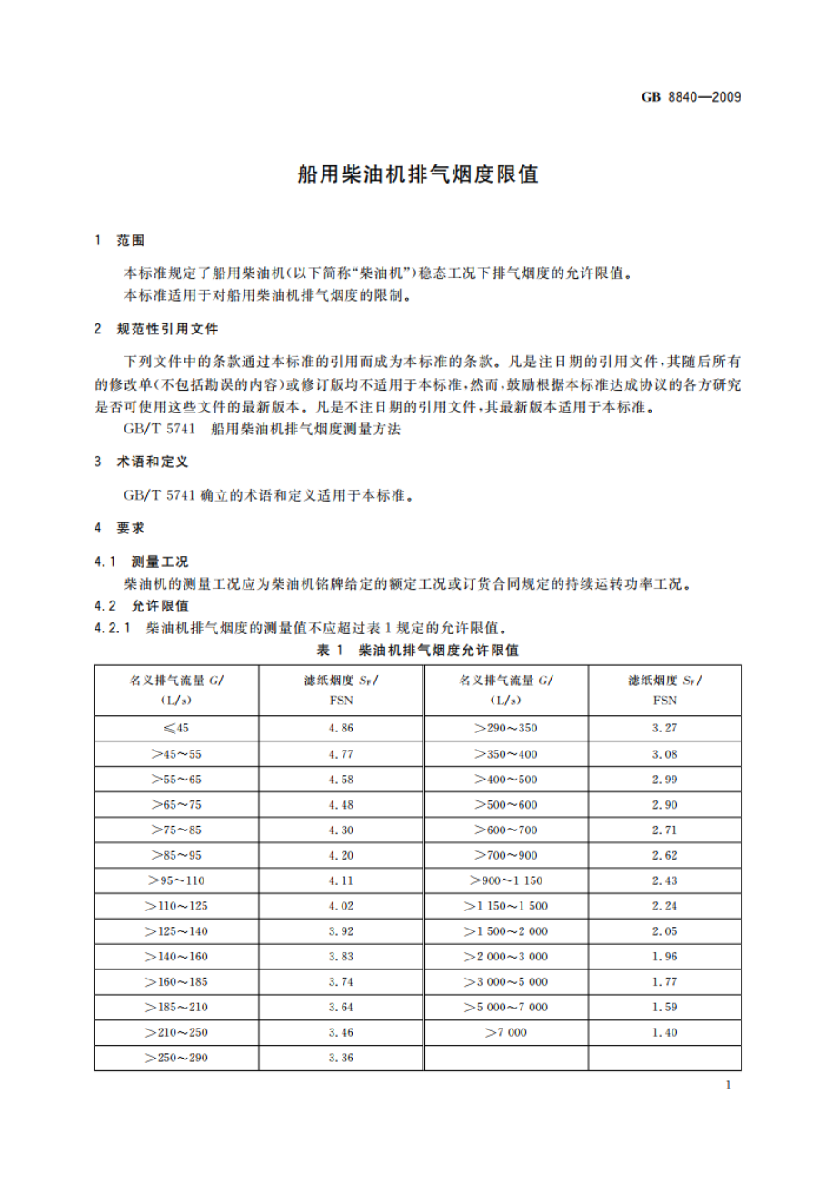 船用柴油机排气烟度限值 GB 8840-2009.pdf_第3页