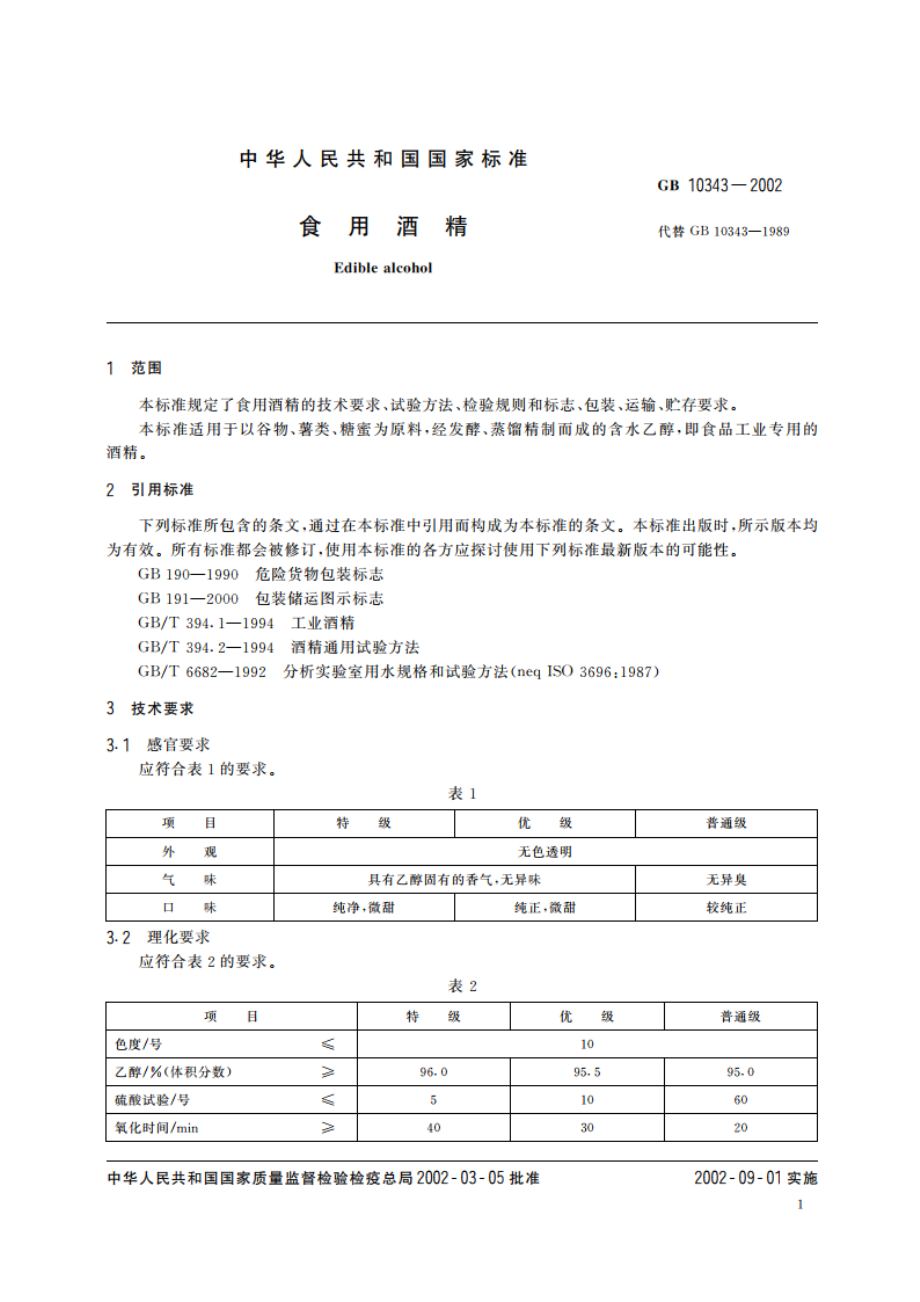 食用酒精 GB 10343-2002.pdf_第3页