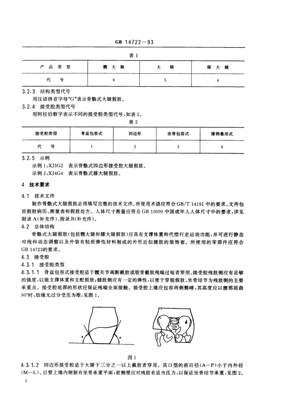 骨骼式大腿假肢 GB 14722-1993.pdf_第3页