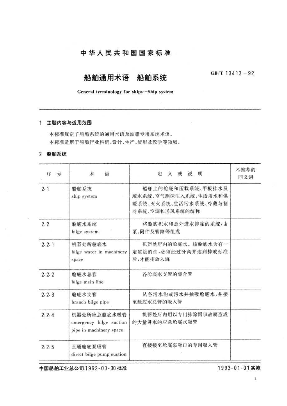 船舶通用术语 船舶系统 GBT 13413-1992.pdf_第3页