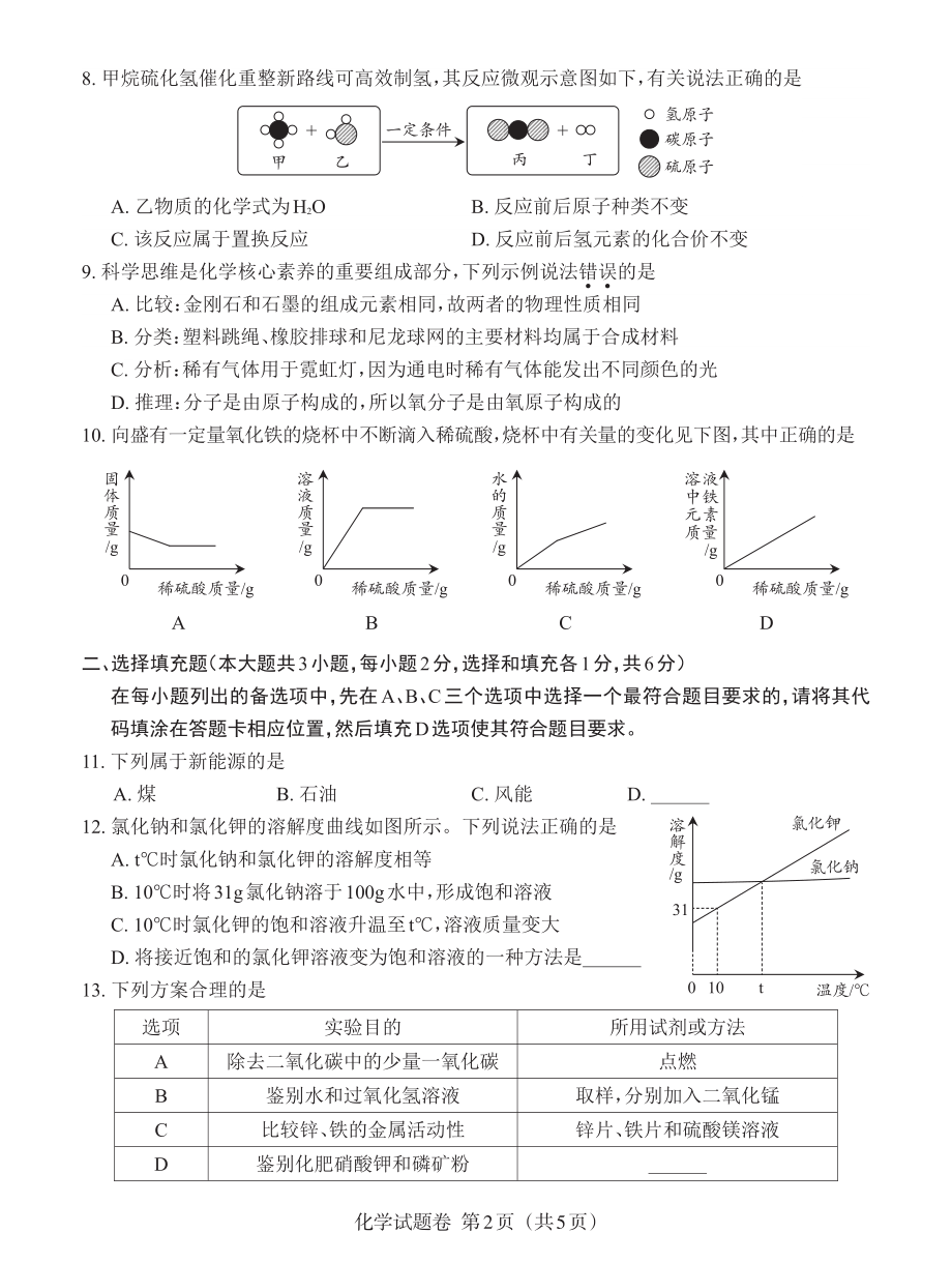 5江西2023中考化学试题卷.pdf_第2页