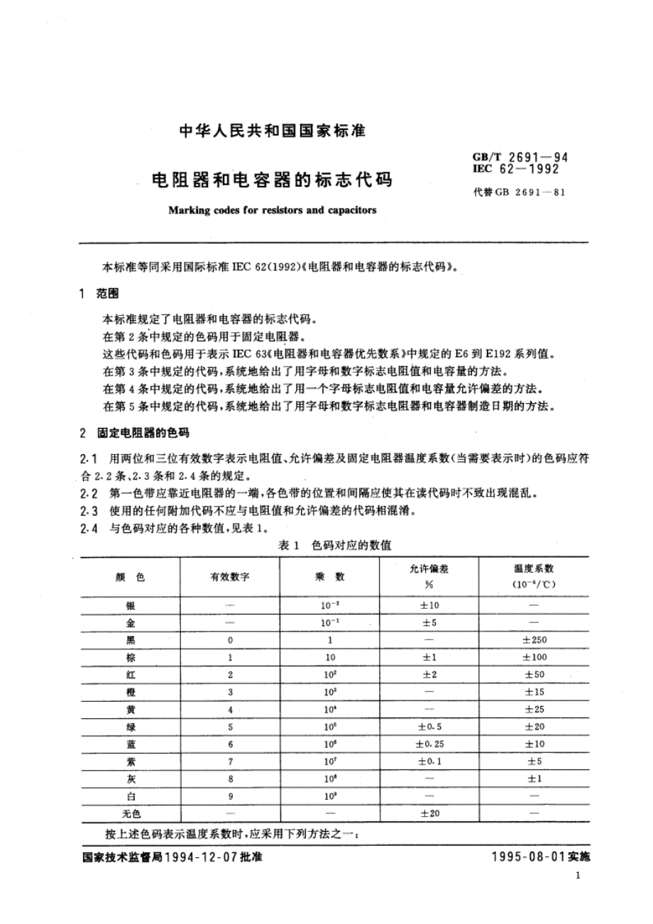 电阻器和电容器的标志代码 GBT 2691-1994.pdf_第2页