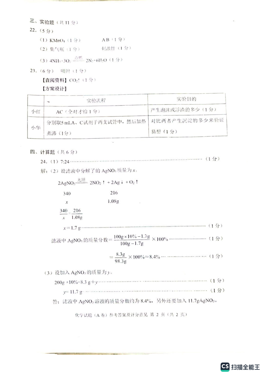 2023中考化学评卷标准.pdf_第2页