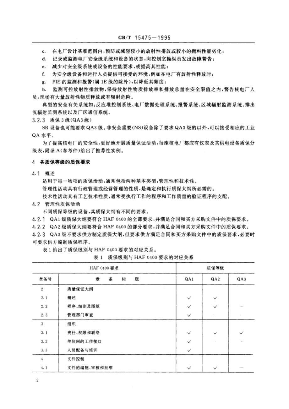 核电厂仪表和控制系统及其供电设备质量保证分级 GBT 15475-1995.pdf_第3页