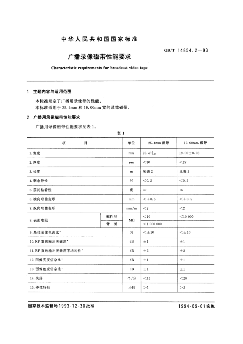 广播录像磁带性能要求 GBT 14854.2-1993.pdf_第3页