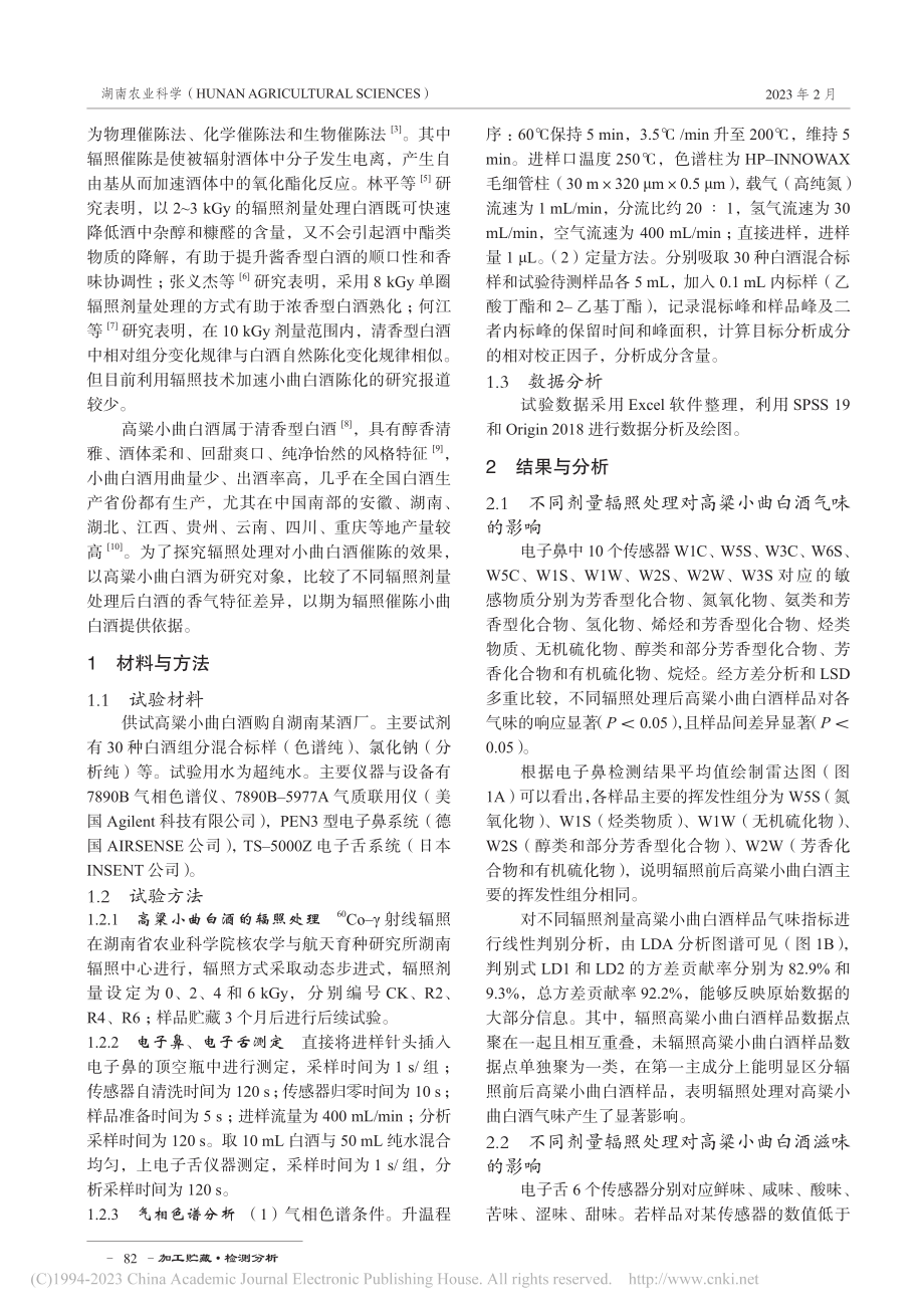 辐照处理对高粱小曲白酒品质的影响_张祺玲.pdf_第2页