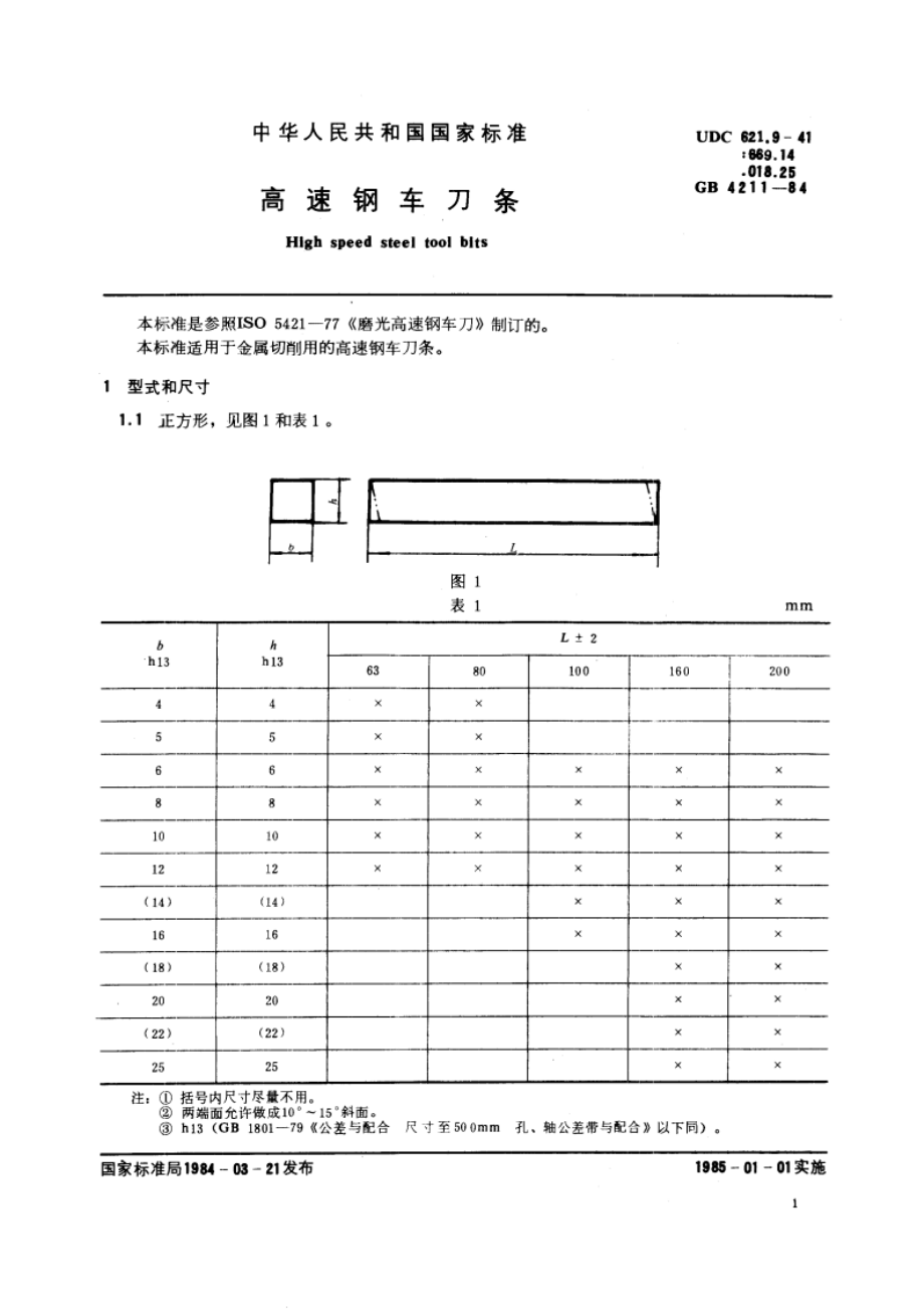 高速钢车刀条 GBT 4211-1984.pdf_第3页