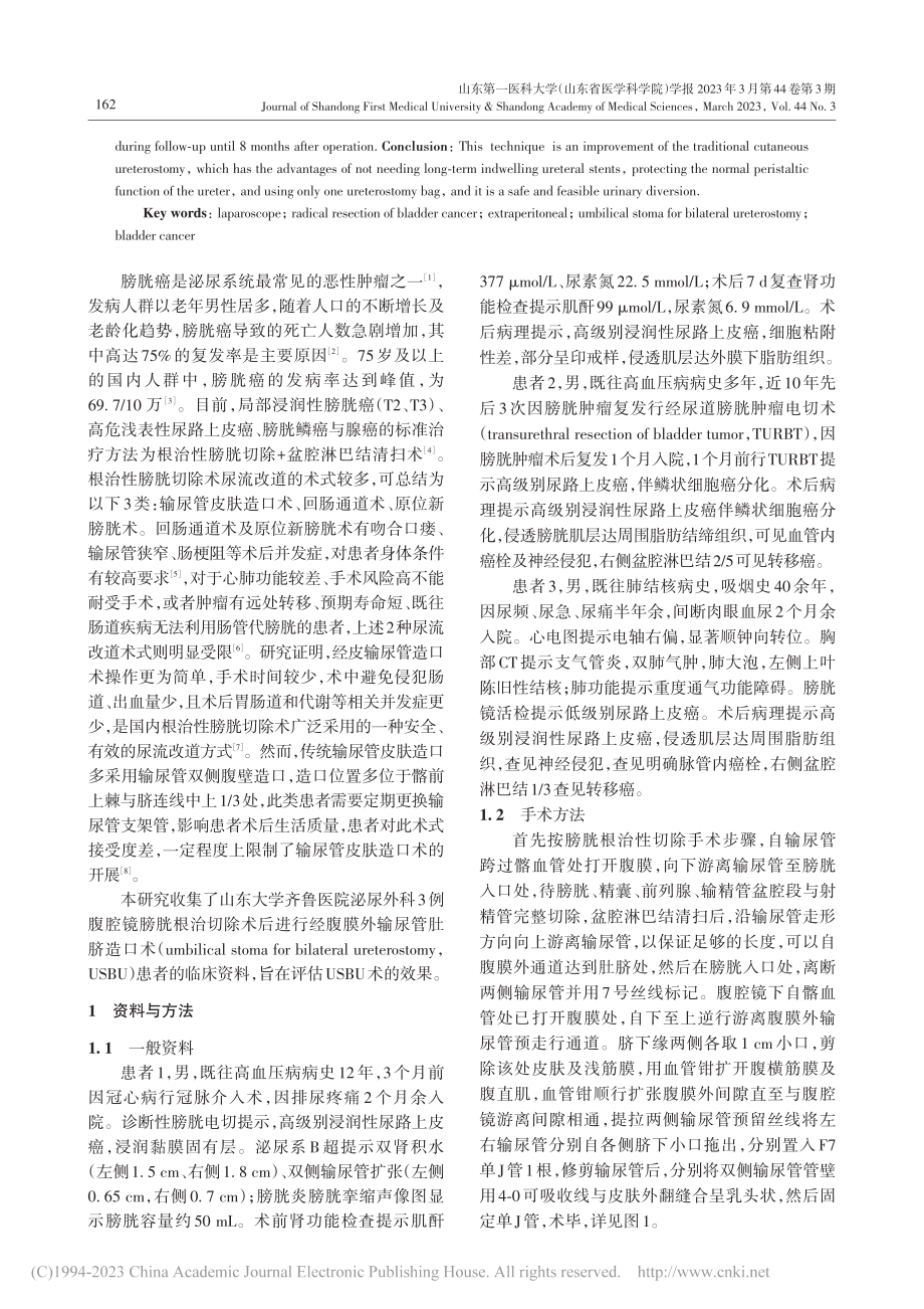 腹腔镜下膀胱根治性切除经腹膜外输尿管肚脐造口术_钟浩.pdf_第2页