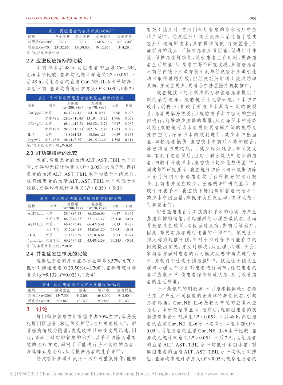 腹腔镜胆管癌根治术对胆管癌患者的治疗效果_崔胤.pdf_第3页