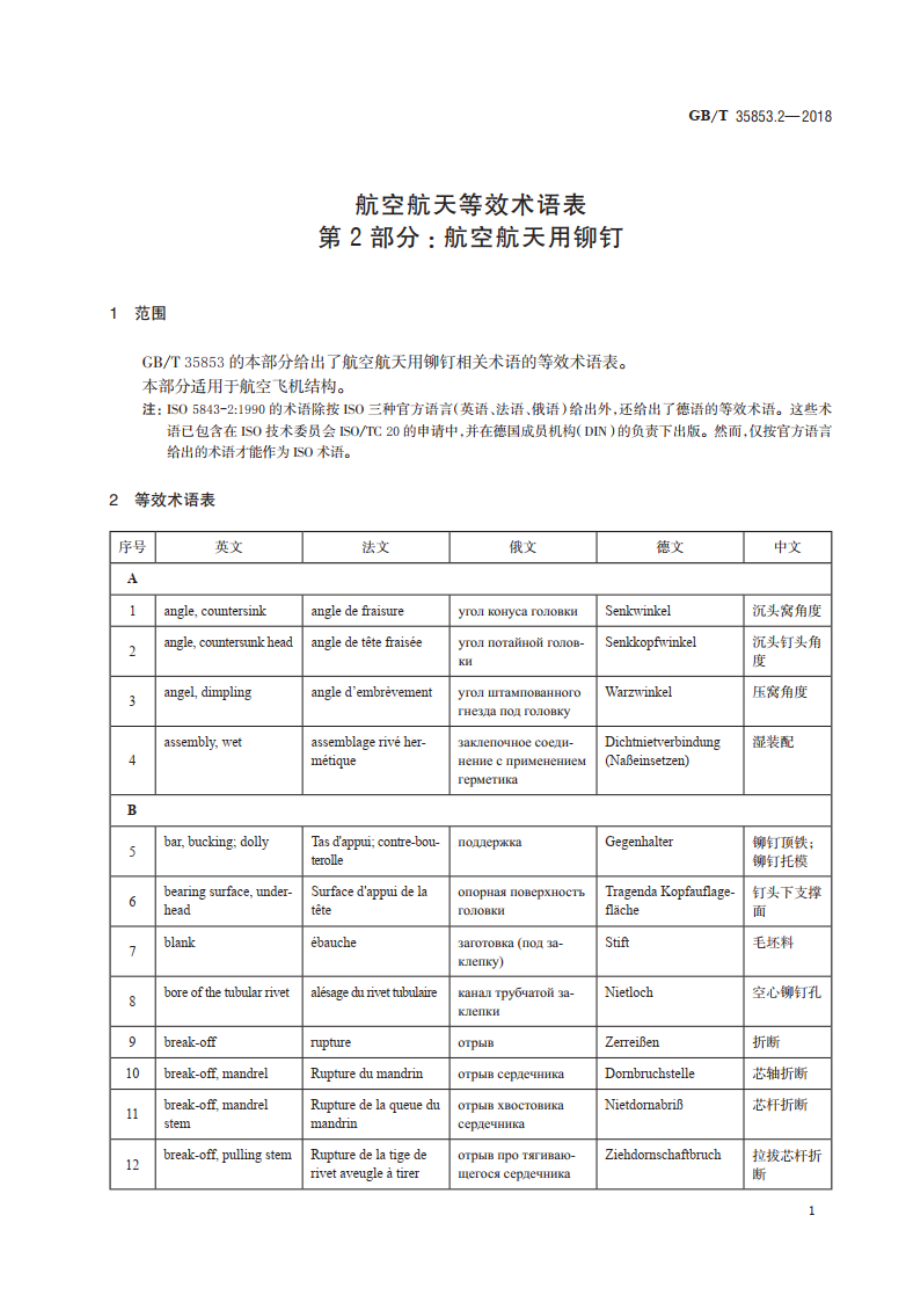 航空航天等效术语表 第2部分：航空航天用铆钉 GBT 35853.2-2018.pdf_第3页