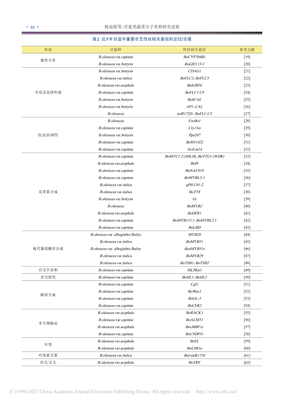 甘蓝类蔬菜分子育种研究进展_杨迎霞.pdf_第3页