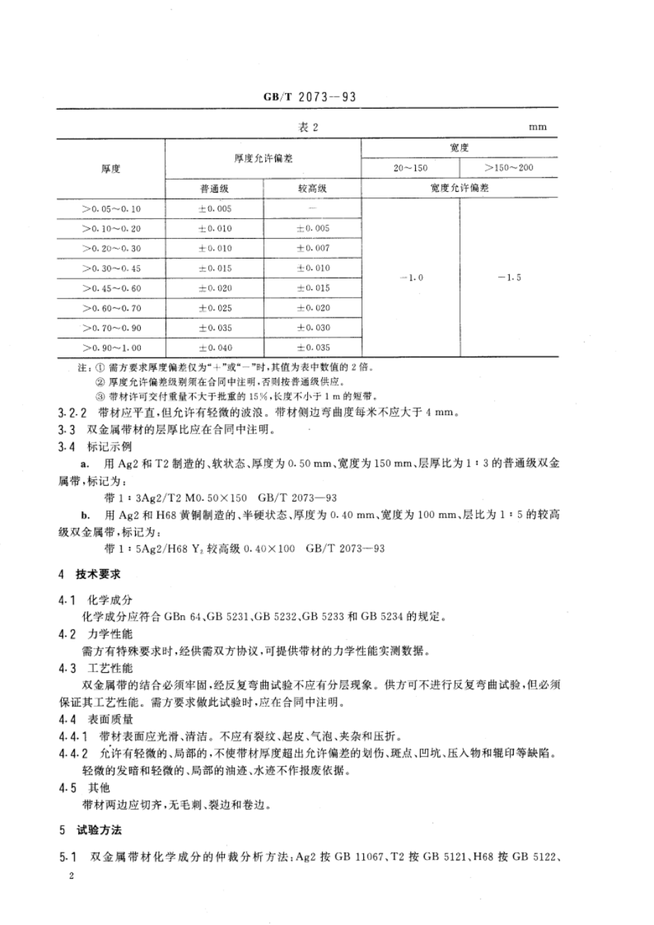 双金属带 GBT 2073-1993.pdf_第3页