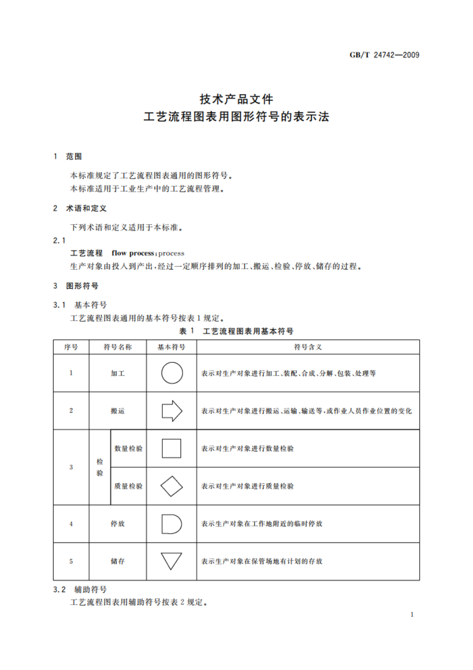 技术产品文件 工艺流程图表用图形符号的表示法 GBT 24742-2009.pdf_第3页