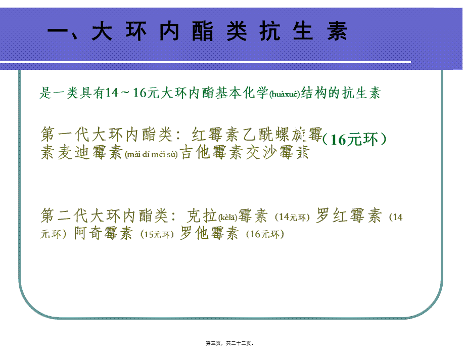 2022年医学专题—大环内酯类、林可霉素类与其他抗生素(1).ppt_第3页