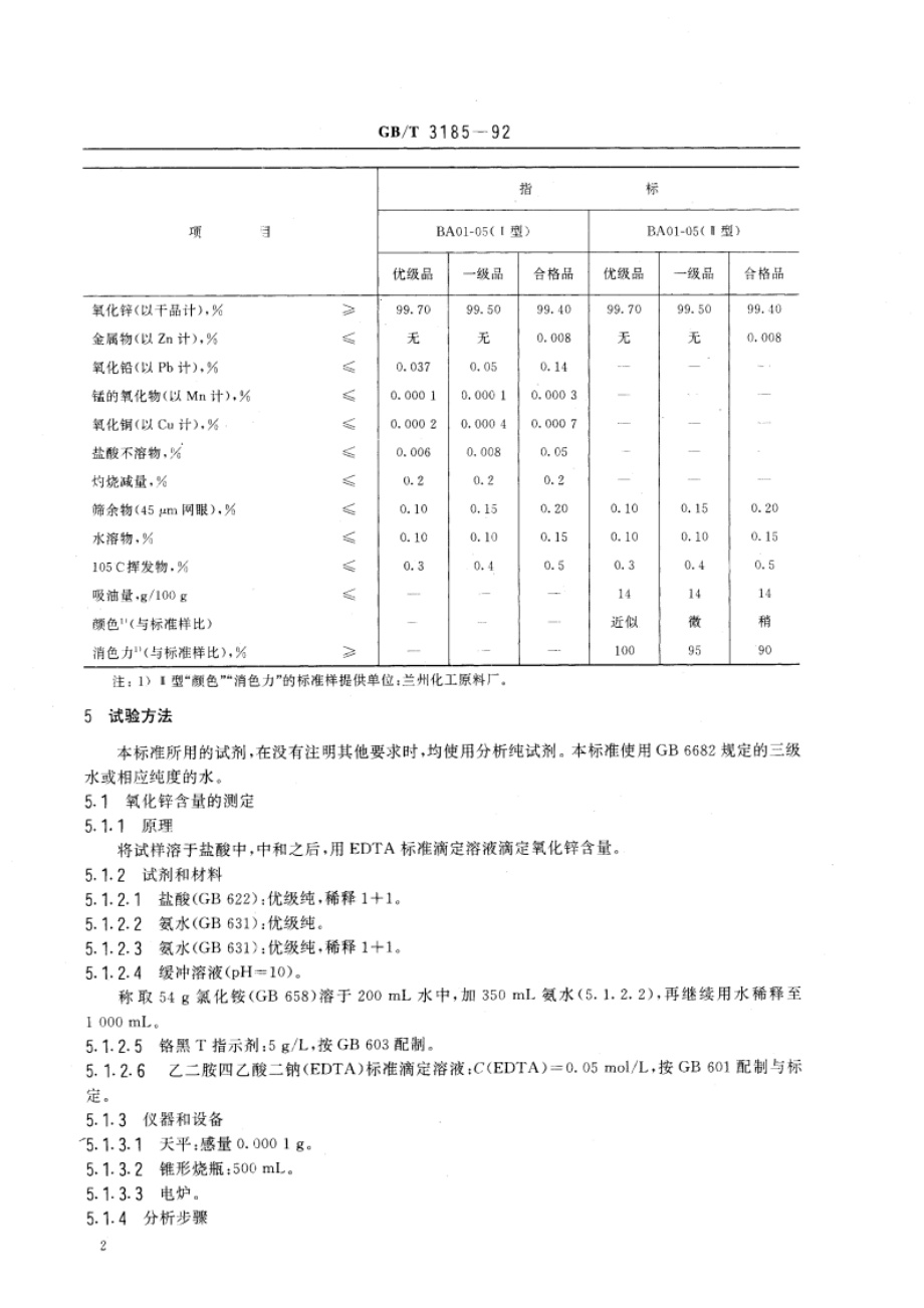 氧化锌(间接法) GBT 3185-1992.pdf_第3页