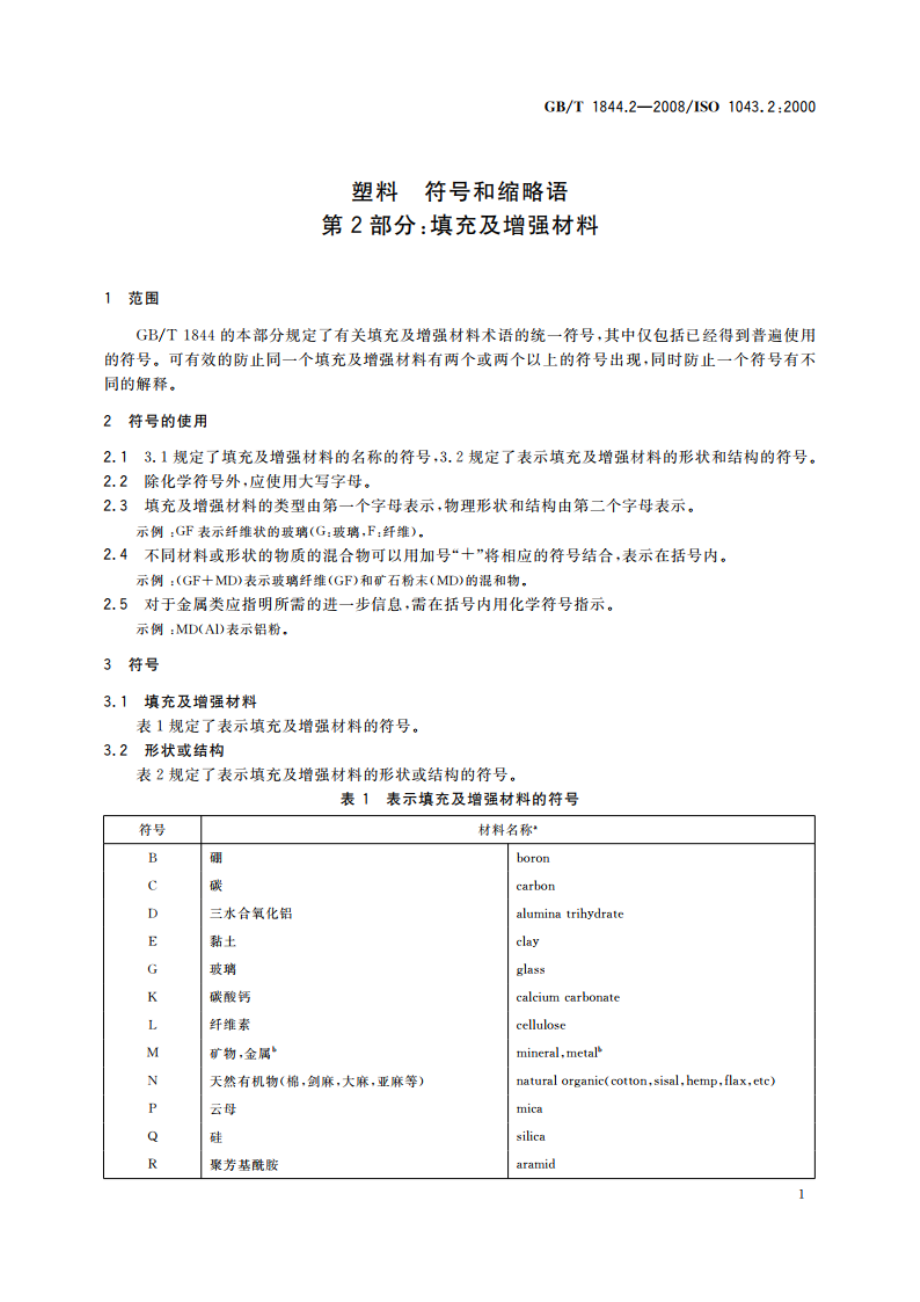 塑料 符号和缩略语 第2部分：填充及增强材料 GBT 1844.2-2008.pdf_第3页