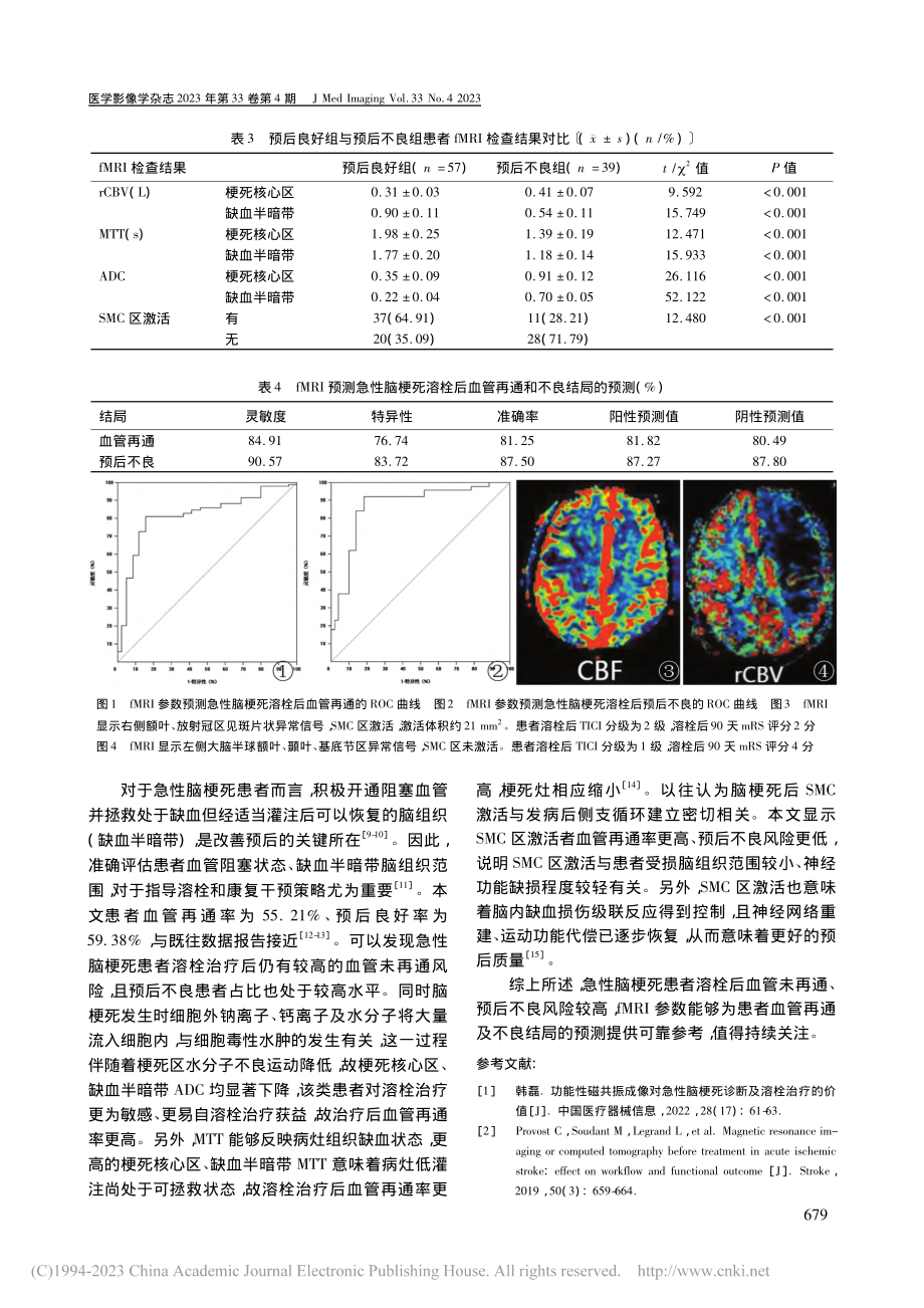 功能性磁共振成像技术对急性...溶栓后血管再通预测应用分析_张满硕.pdf_第3页