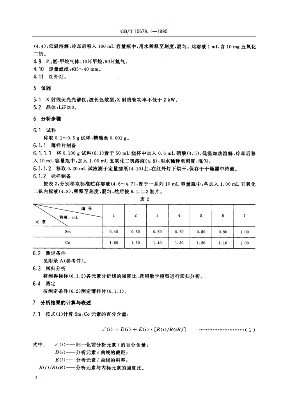 钐钴永磁合金粉化学分析方法 钐、钴量的测定 GBT 15679.1-1995.pdf_第3页