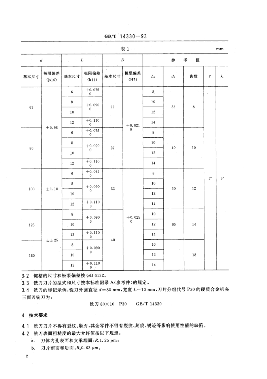 硬质合金机夹三面刃铣刀 GBT 14330-1993.pdf_第3页