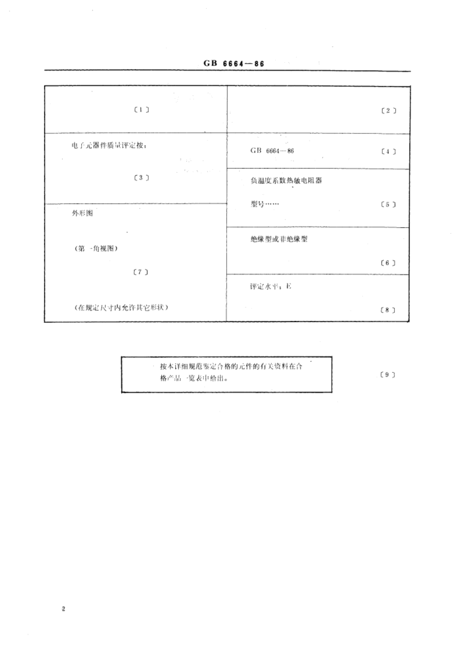 直热式负温度系数热敏电阻器空白详细规范 评定水平E(可供认证用) GBT 6664-1986.pdf_第3页