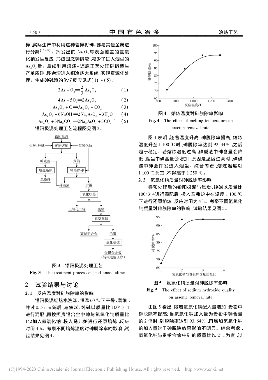 高砷铅阳极泥还原熔炼高效脱砷工艺_张腾.pdf_第3页