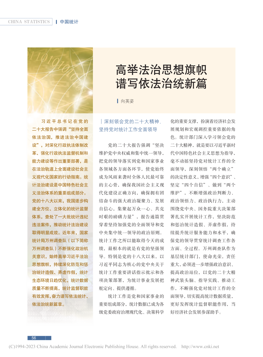 高举法治思想旗帜__谱写依法治统新篇_向英姿.pdf_第1页